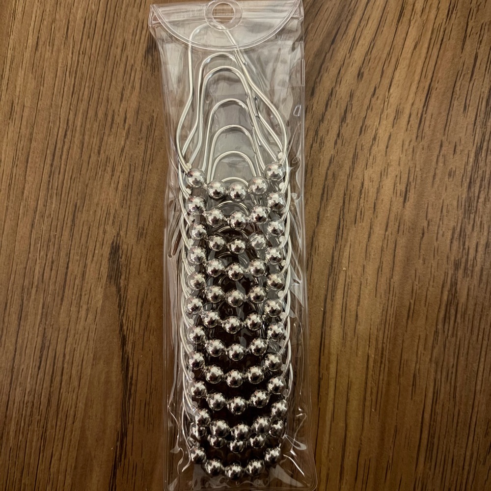 Silver Shower Curtain Hooks